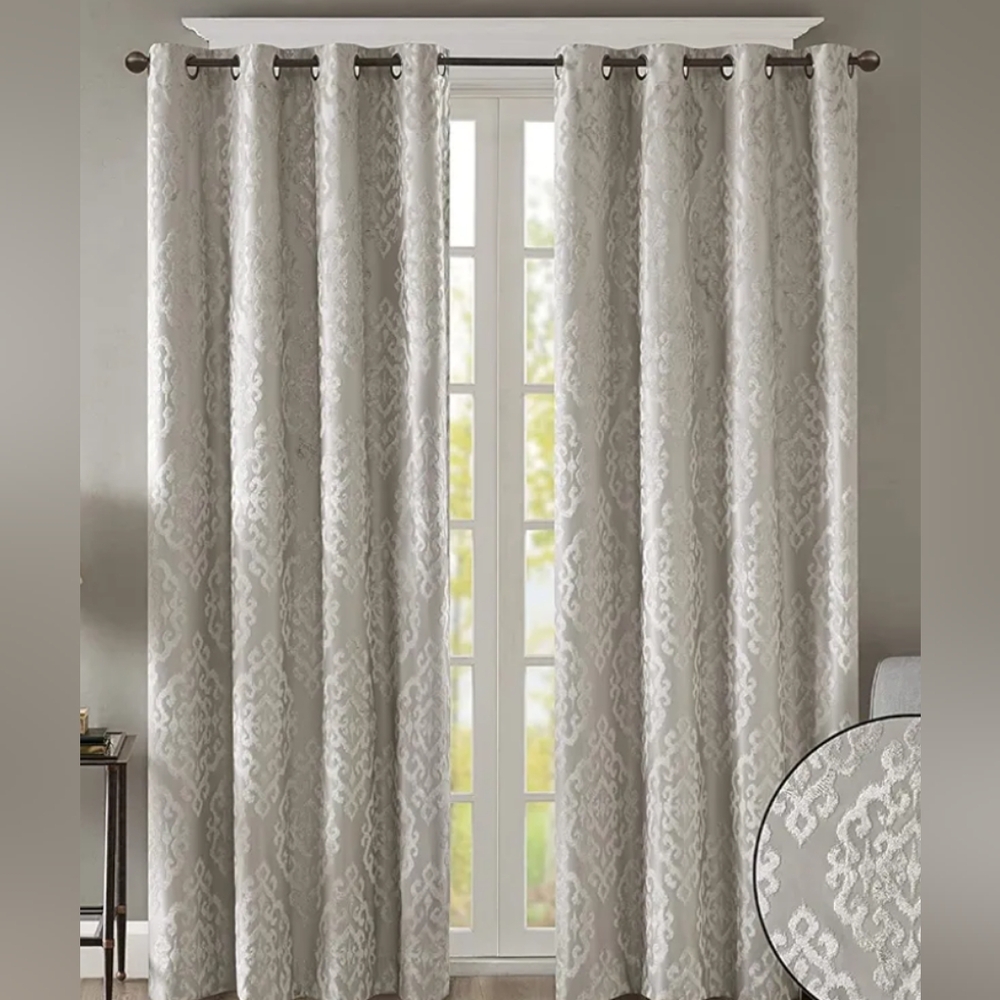 Sun Smart silver - black out window curtains. 2 panels 51x94
